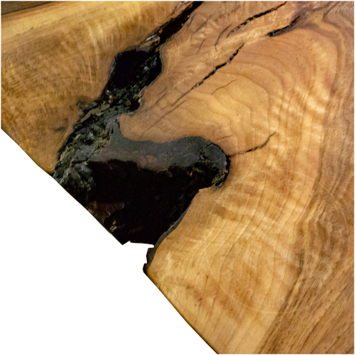 Krebsmühle Möbel Tisch Naturkante Detailfoto