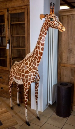 Dekostück Giraffe aus Holz, bemalt