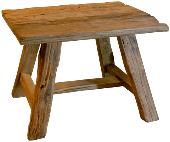 Hocker erodiertes Teak