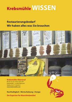 Titelseite der Publikation Krebsmühle Wissen "Restaurierungsbedarf - Wir haben alles was Sie brauchen"