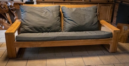 Sofa Teak-Leder